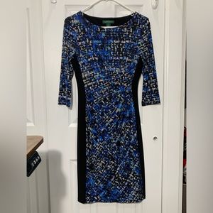 Stunning Ralph Lauren quarter sleeve evening dress with snatched waist